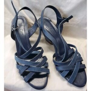 Mr. Cat Leather Women's Strappy Sandals Size 38 Brazil Blue US 7.5 Spring Summer